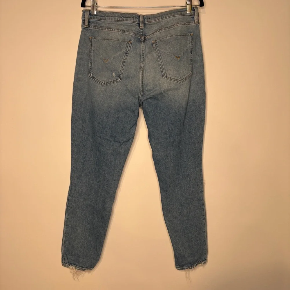 Hudson LANA BOYFRIEND Distressed Medium Light Blue Jeans Size 31